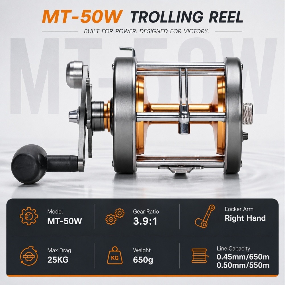 Moulinet de pêche à la traîne  - Trolling Reel avis et prix